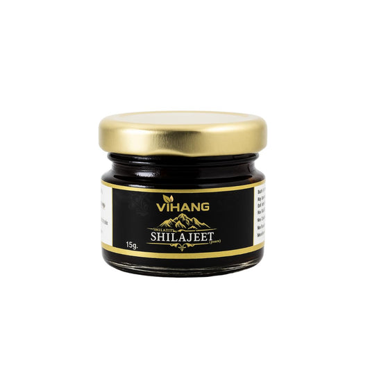 Vihang Himalayan Shilajit | 15g Glass Jar | Energy & Stamina Support ( Pack of 1 )