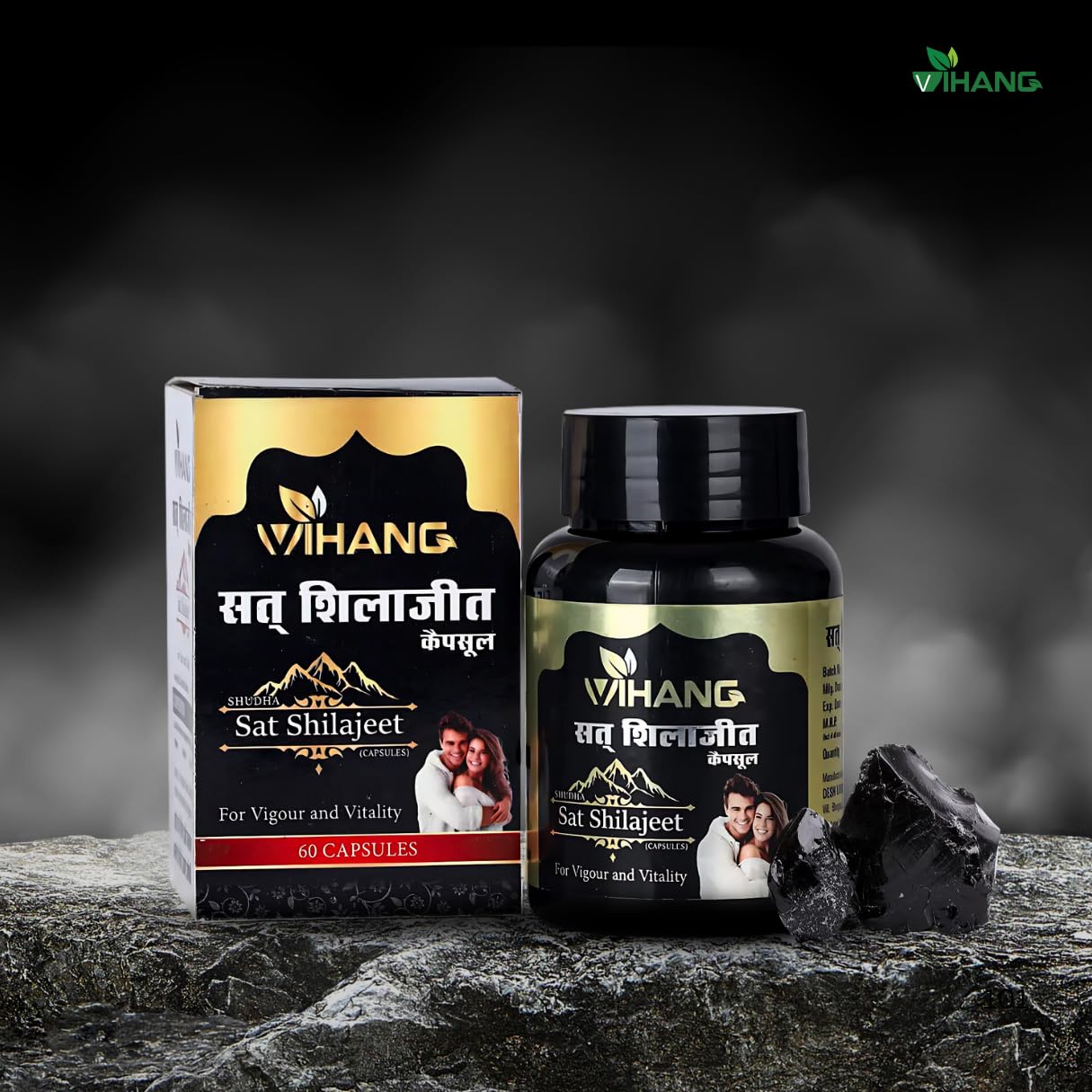 Vihang Stamina & Energy Blend | Shilajit, Ashwagandha & Herbs | 60 Capsule ( Pack of 1 )