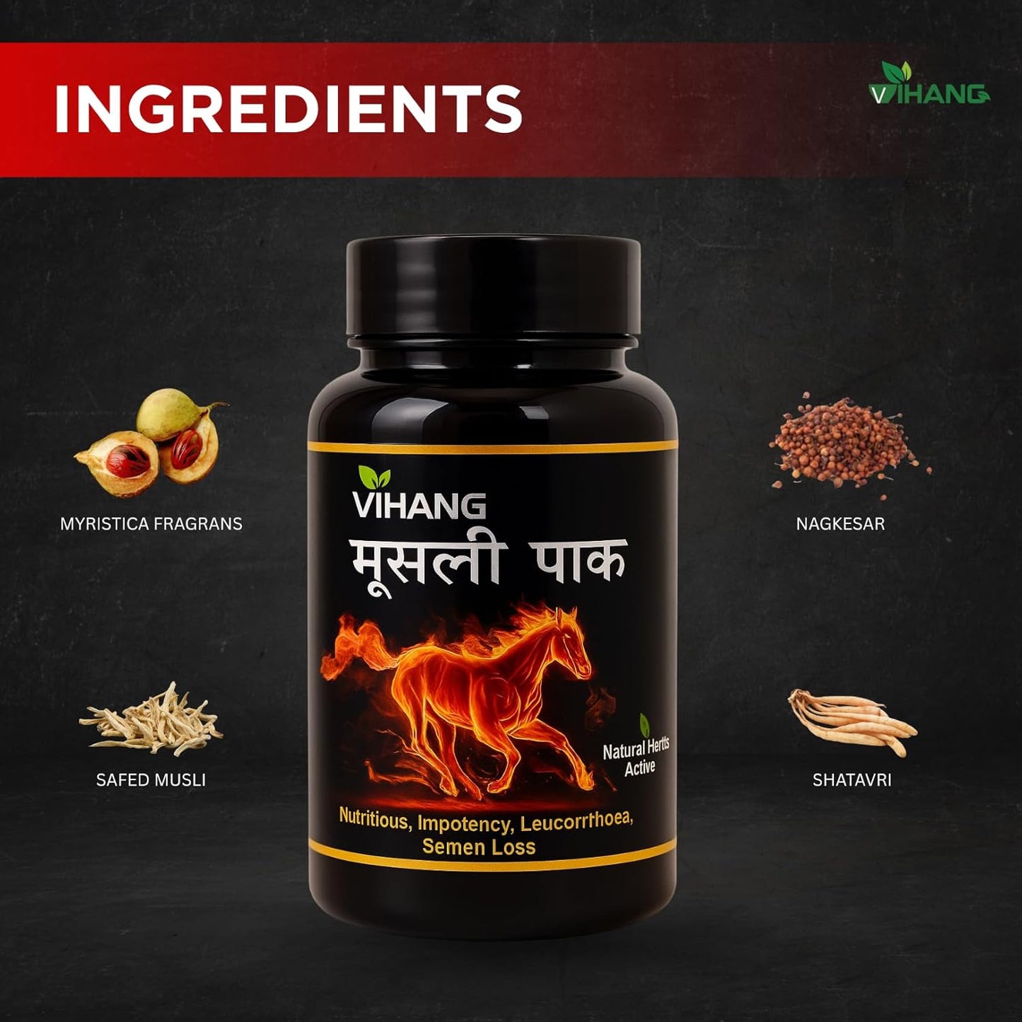 Vihang Musli Pak | Herbal Energy & Strength Powder for Men