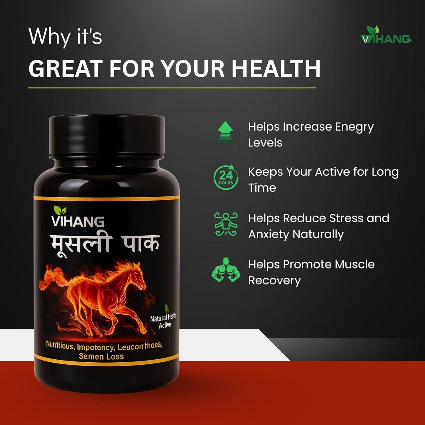 Vihang Musli Pak | Herbal Energy & Strength Powder for Men