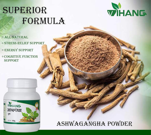 Vihang Ashwagandha Root Powder 100g | Pure Herb Powder for Daily Wellness & Balance